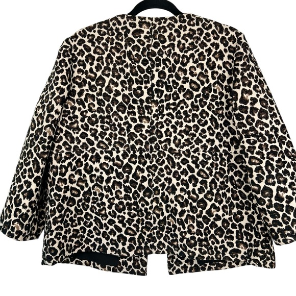 Chico's Jacquard Leopard Print Jacket Sz 2 US Size L - Picture 9 of 13